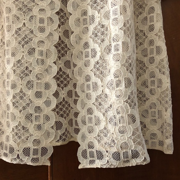 SOLD Vintage 60’s Ivory Lace Swing Overcoat M - Picture 4 of 6